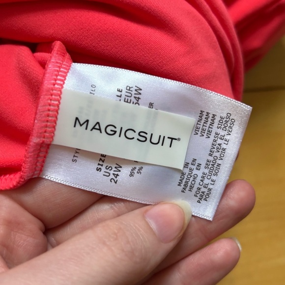 Magicsuit Solid Alex Tankini Top Sunset Orange Pink Womens Size 24W New With Tag - Picture 7 of 8
